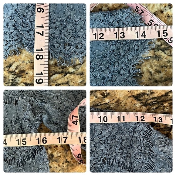 Lilly White Blue Lace Crochet Blouse S Sheer Boho Coquette Cottagecore Fairy - Picture 6 of 10